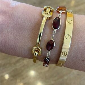 Gold Tone Horsebit Bracelet